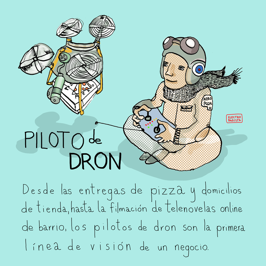 Electrobudista piloto-de-dron